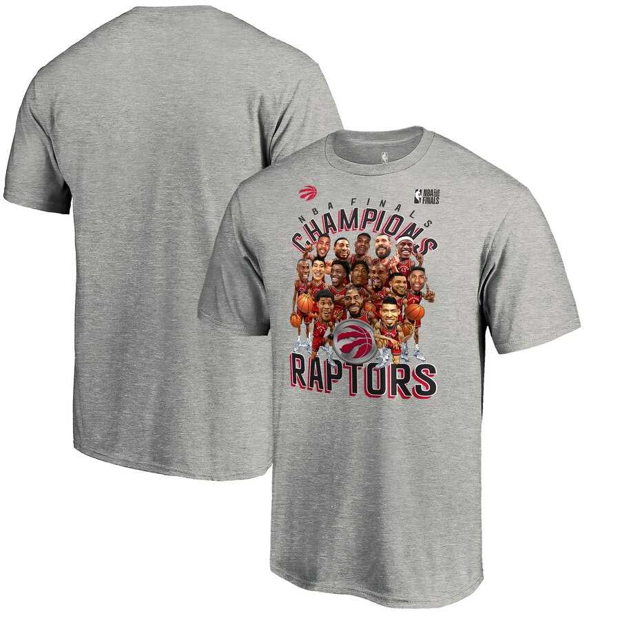 Toronto Raptors Fanatics Branded 2019 NBA Finals Champions Caricature Roster T Shirt Heather Charcoal,We sell and wholesale Toronto Raptors Fanatics Branded 2019 NBA Finals Champions Caricature Roster T Shirt Heather Charcoal on line form chian!